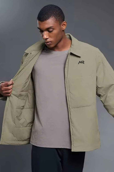 Mandarin Collar Padded Zip-Up Jacket
