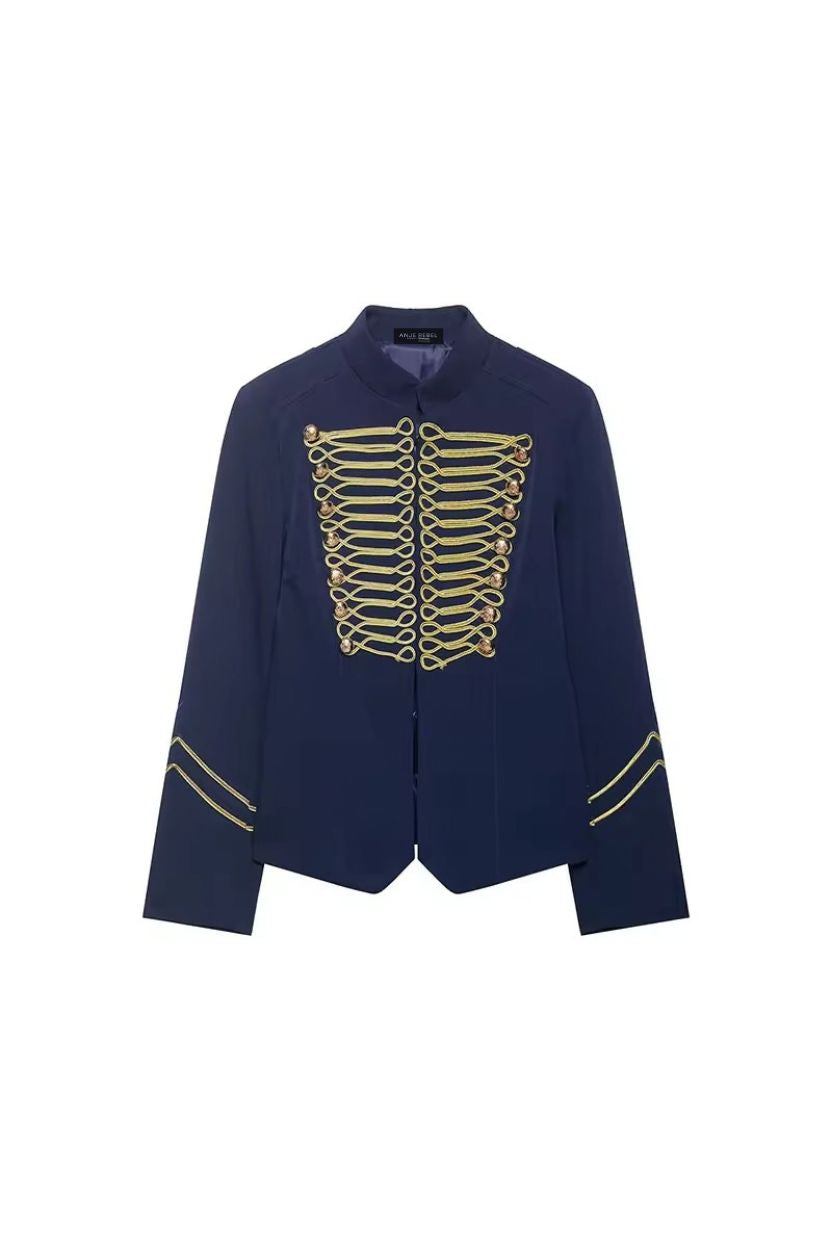 Nautical Embroidery High-Collar Jacket ANJE REBEL