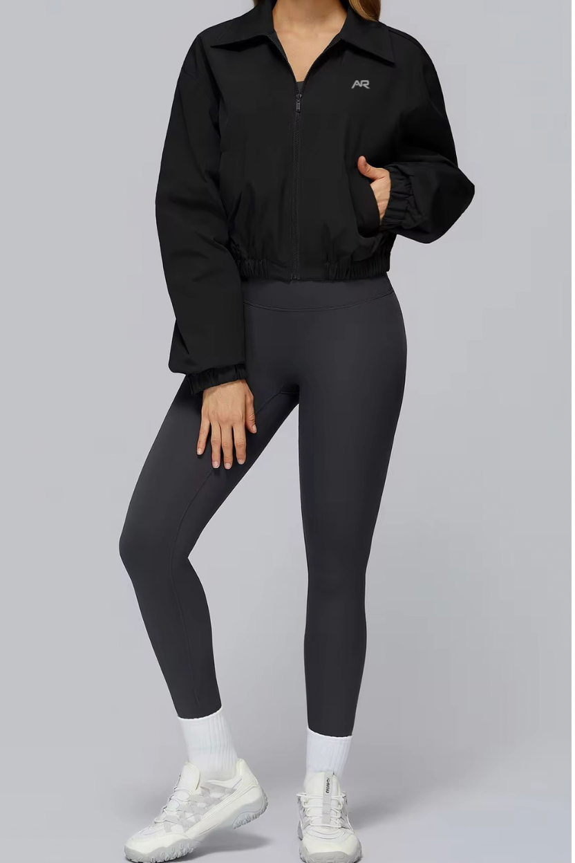Open-Collar Sports Zip Up Jacket ANJE REBEL