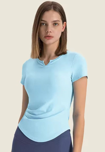 Recycled Soft V-Neck Yoga Shirt ANJE REBEL