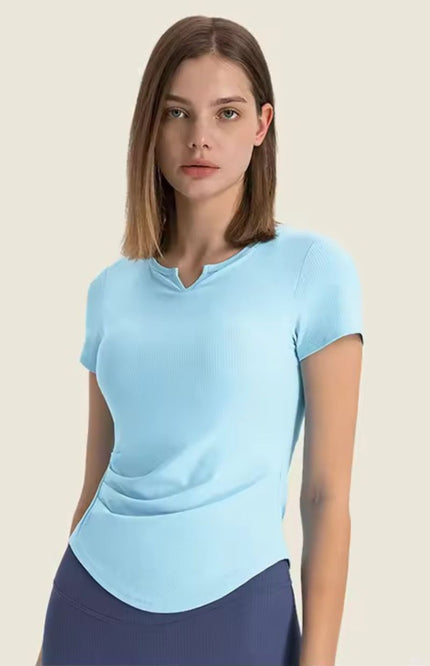 Recycled Soft V-Neck Yoga Shirt ANJE REBEL