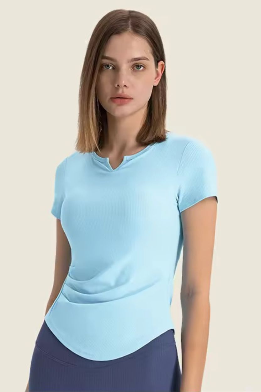Recycled Soft V-Neck Yoga Shirt ANJE REBEL