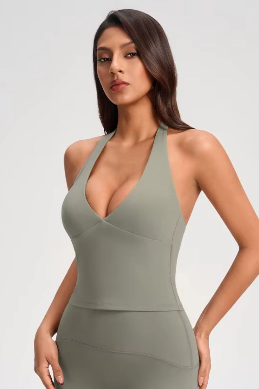 Halter-Neck Plunging Bra Top ANJE REBEL