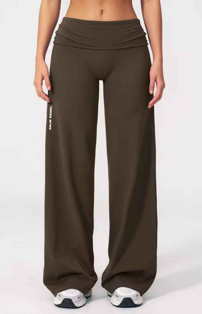Straight-Cut Foldover Flare Pants