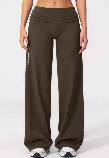 Straight-Cut Foldover Flare Pants