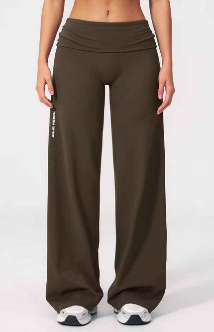 Straight-Cut Foldover Flare Pants