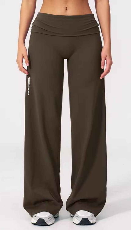 Straight-Cut Foldover Flare Pants