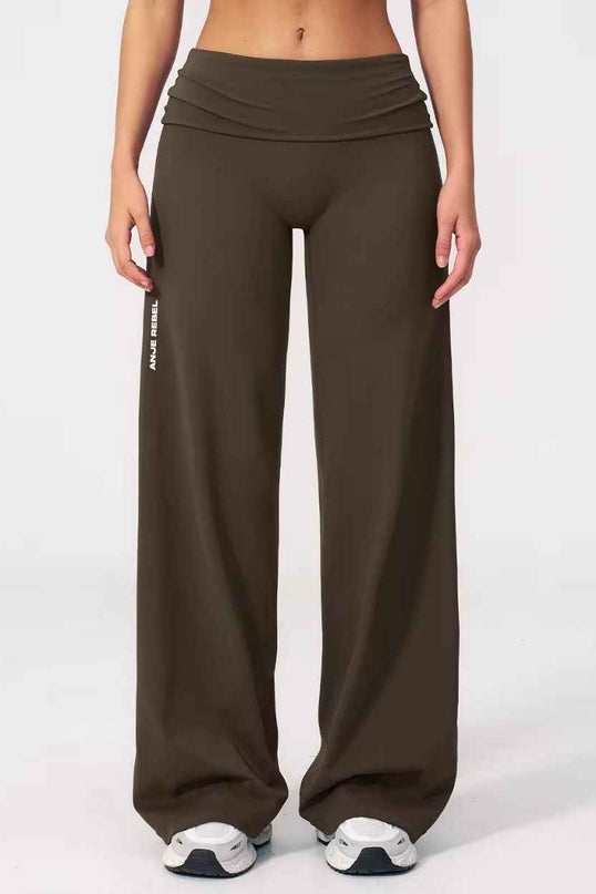 Straight-Cut Foldover Flare Pants
