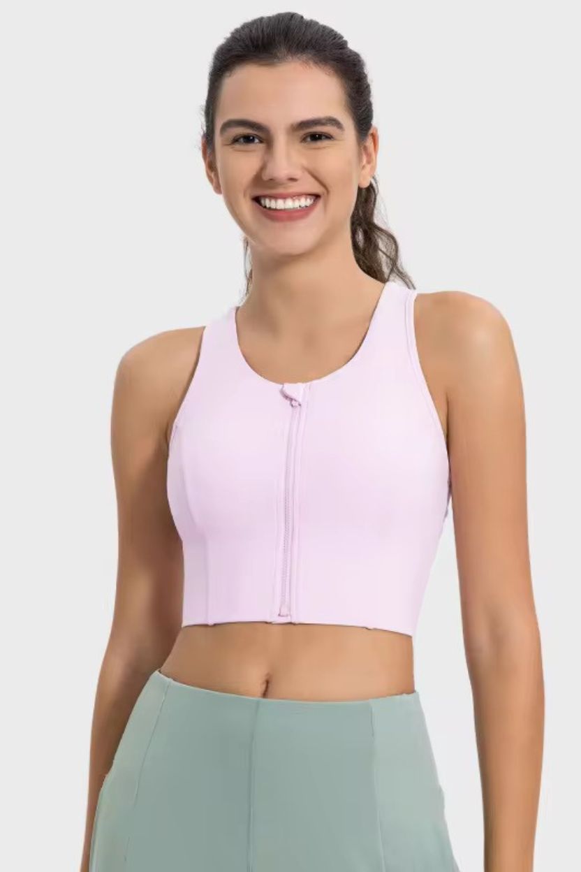 Full Padded Front-Zip Ventilated Bra Top ANJE REBEL