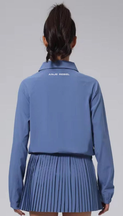 Collared Zip Up Tennis Blouse ANJE REBEL