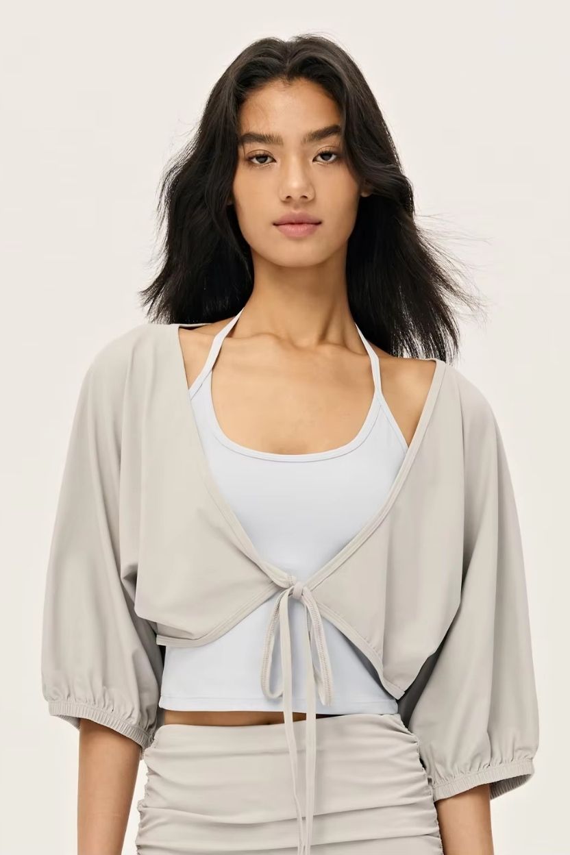 Organic Cotton Tie-Front Sweater ANJE REBEL