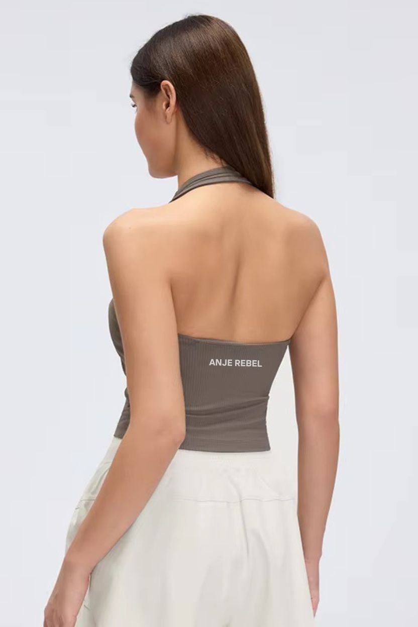 Halter-Neck Buttoned Bra Top ANJE REBEL