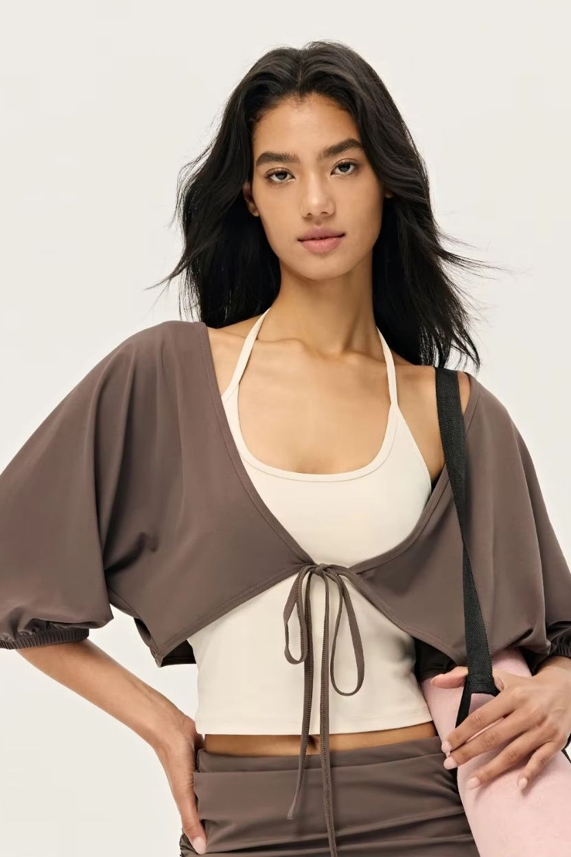 Organic Cotton Tie-Front Sweater ANJE REBEL