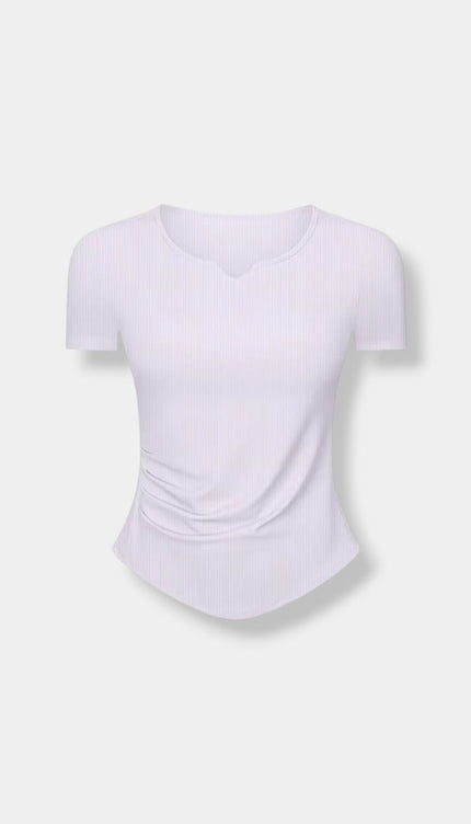 Recycled Soft V-Neck Yoga Shirt ANJE REBEL