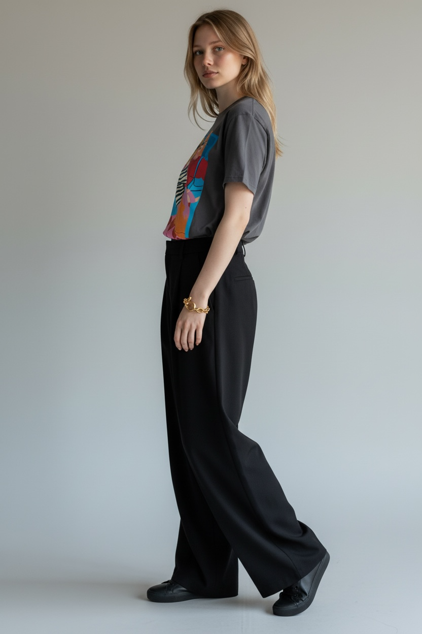 Oxford Barrel-Style Pants ANJE REBEL