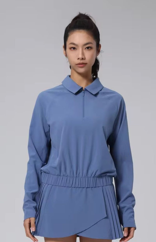 Collared Zip Up Tennis Blouse ANJE REBEL