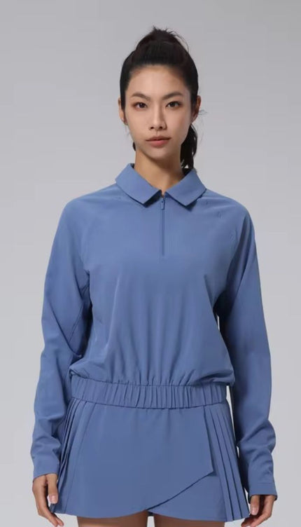 Collared Zip Up Tennis Blouse ANJE REBEL