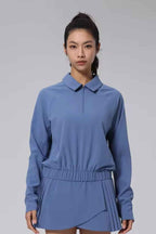 Collared Zip Up Tennis Blouse
