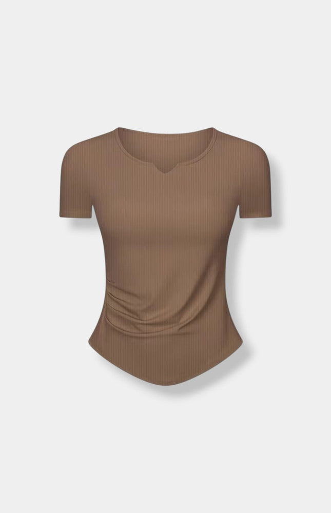 Recycled Soft V-Neck Yoga Shirt ANJE REBEL