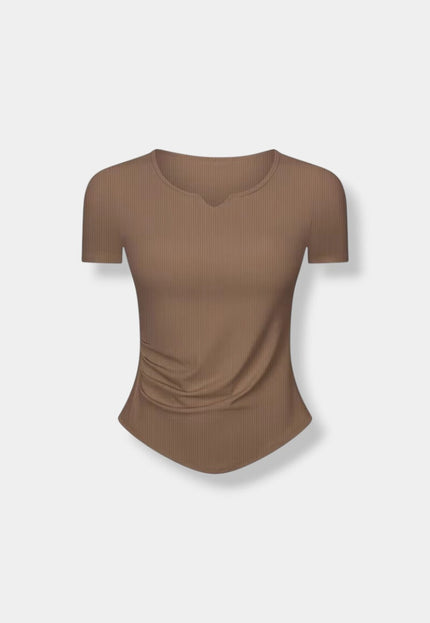 Recycled Soft V-Neck Yoga Shirt ANJE REBEL