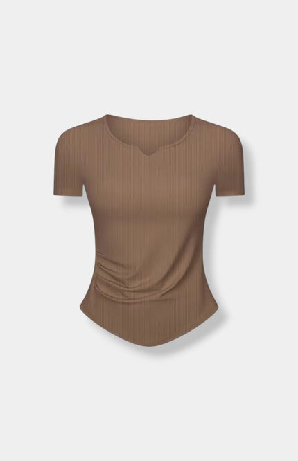 Recycled Soft V-Neck Yoga Shirt ANJE REBEL