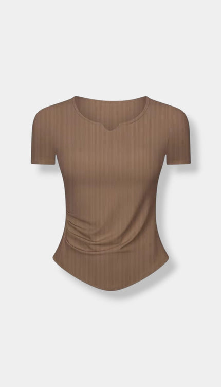 Recycled Soft V-Neck Yoga Shirt ANJE REBEL