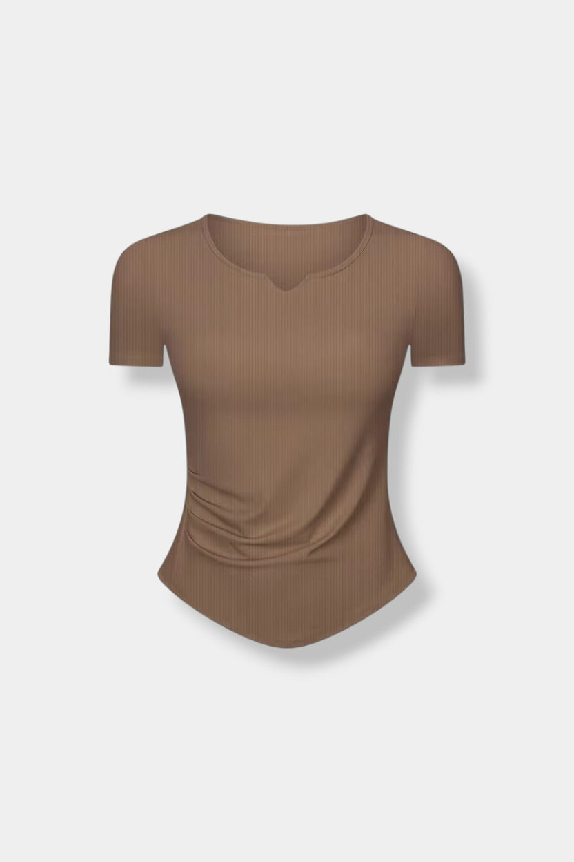 Recycled Soft V-Neck Yoga Shirt ANJE REBEL