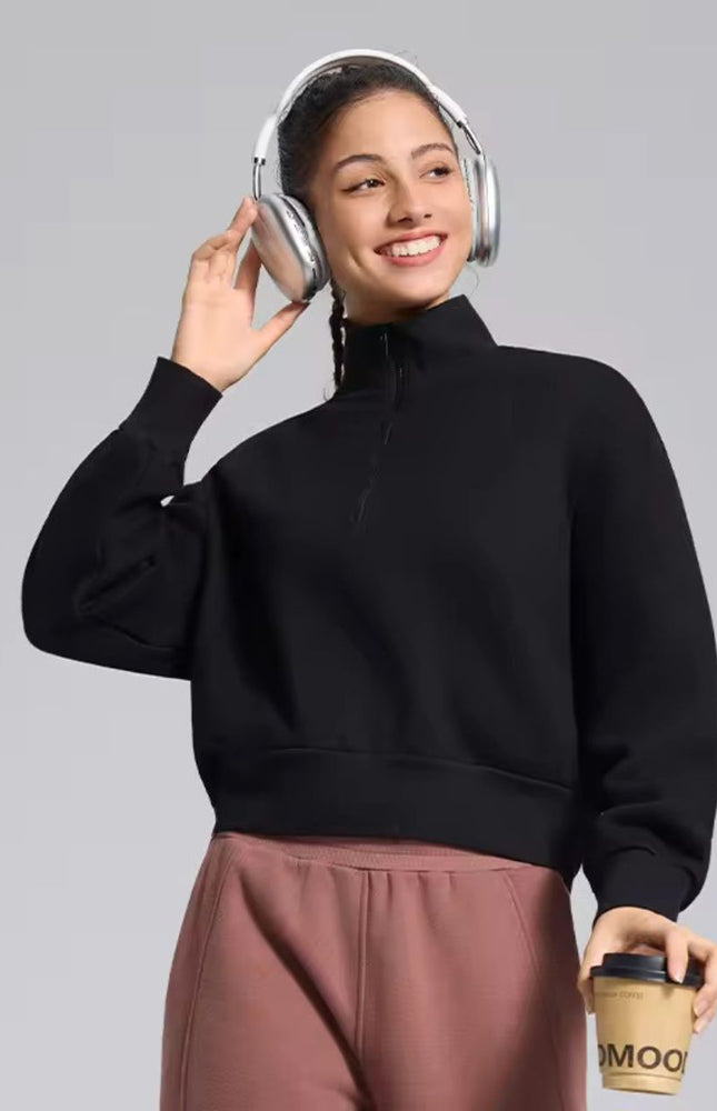 High Collared Half-Zip Sweater ANJE REBEL