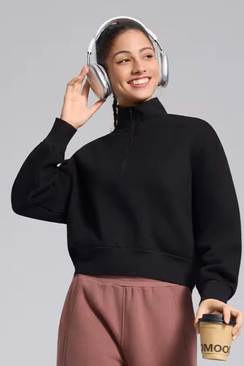 High Collared Half-Zip Sweater ANJE REBEL