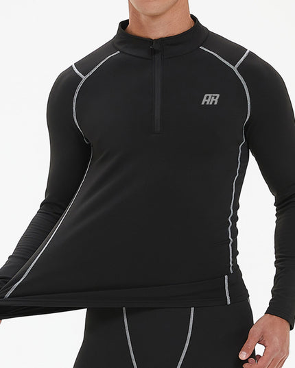 Sweatwicking Half-Zipper Running Long Sleeves Shirt - ANJE REBEL