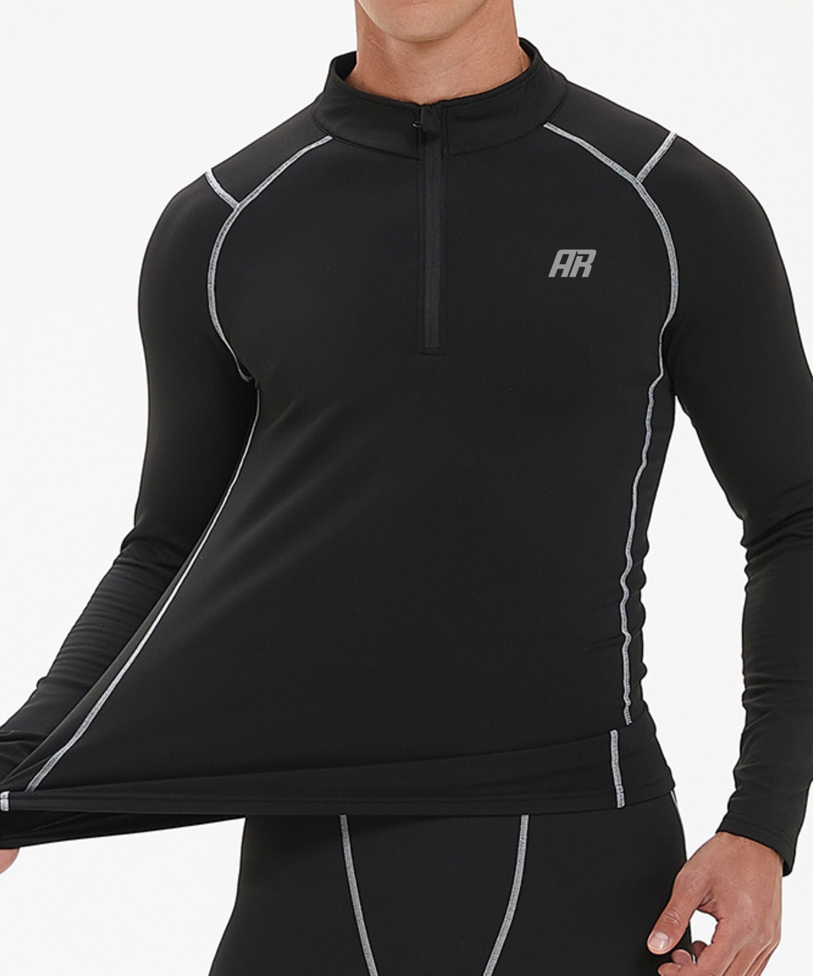 Sweatwicking Half-Zipper Running Long Sleeves Shirt - ANJE REBEL