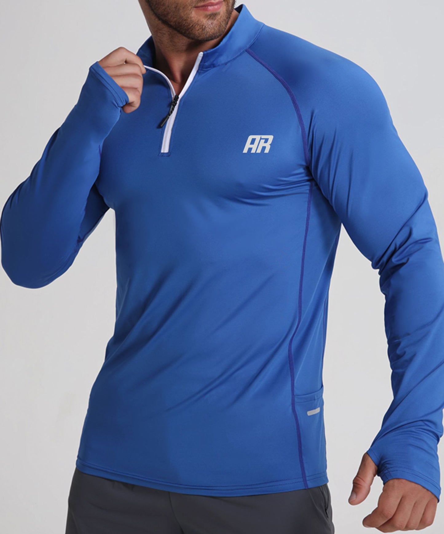 AR Men's Half-Zipper Running Long Sleeves Shirt