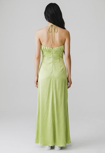 Silk Satin Bow Bustier Long Dress ANJE REBEL