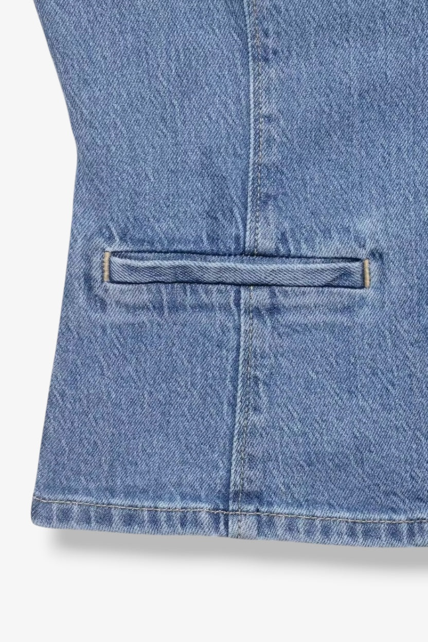 Denim Buttoned Up Open Vest ANJE REBEL