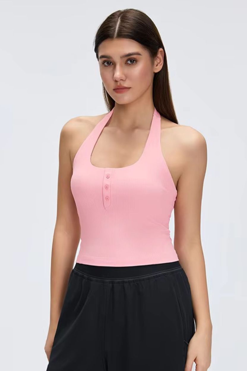 Halter-Neck Buttoned Bra Top ANJE REBEL