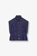 Nautical Buttoned Up High Collar Vest ANJE REBEL