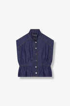 Nautical Buttoned Up High Collar Vest ANJE REBEL