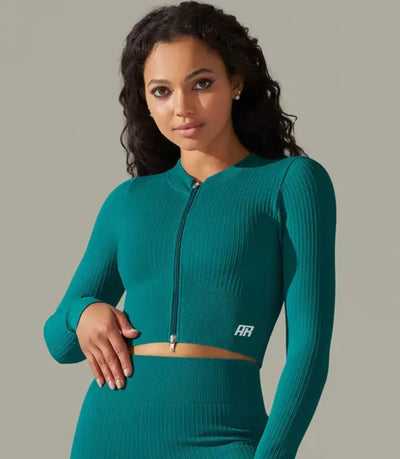 Delia Zip Up Cropped Sweater