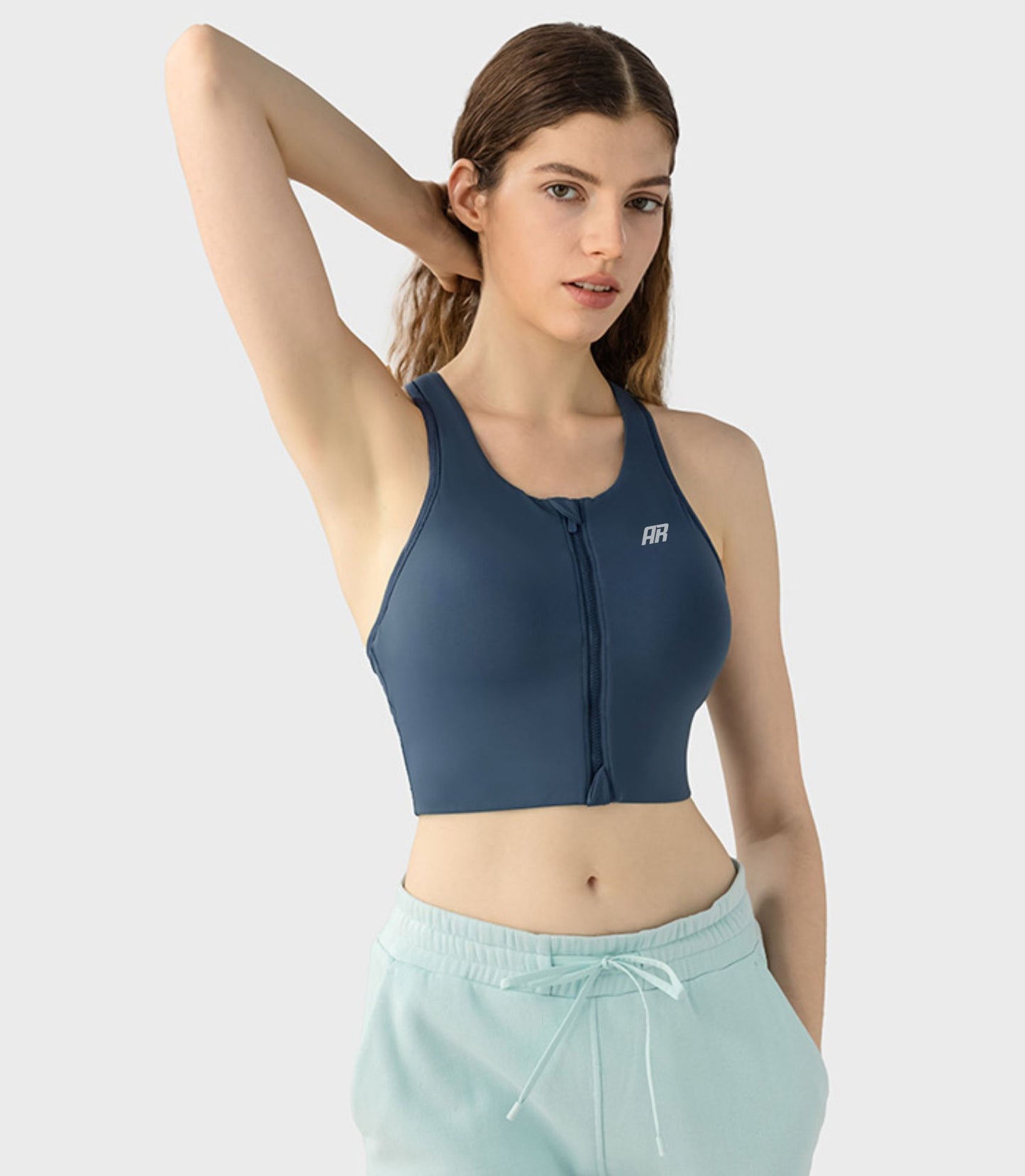 Stronghold Padded Front Zip Sports Bra