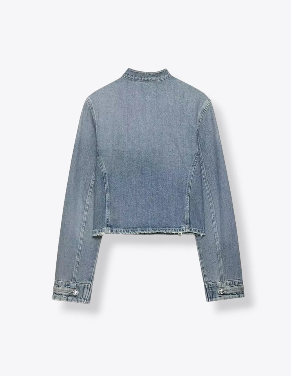 Military Style Denim Jacket ANJE REBEL
