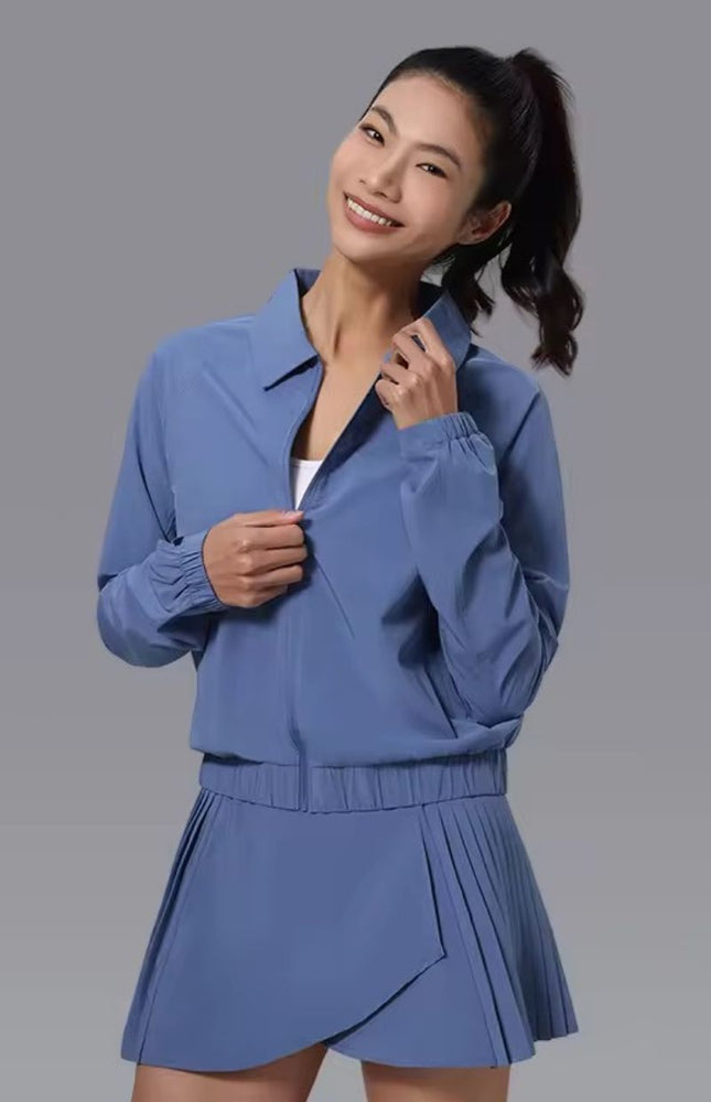 Collared Zip Up Tennis Blouse ANJE REBEL