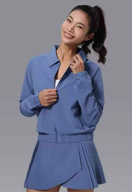 Collared Zip Up Tennis Blouse