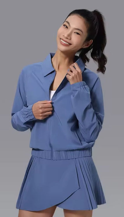 Collared Zip Up Tennis Blouse ANJE REBEL