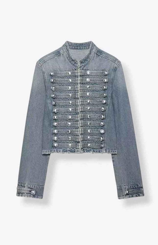 Military Style Denim Jacket