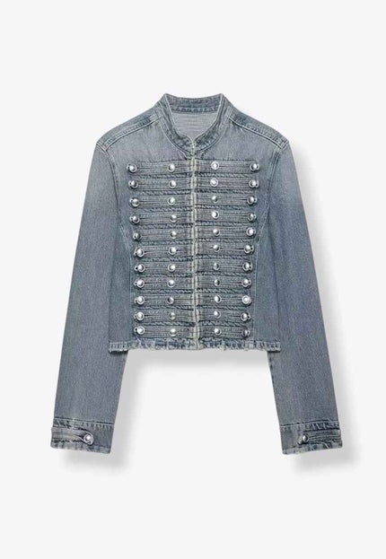 Military Style Denim Jacket