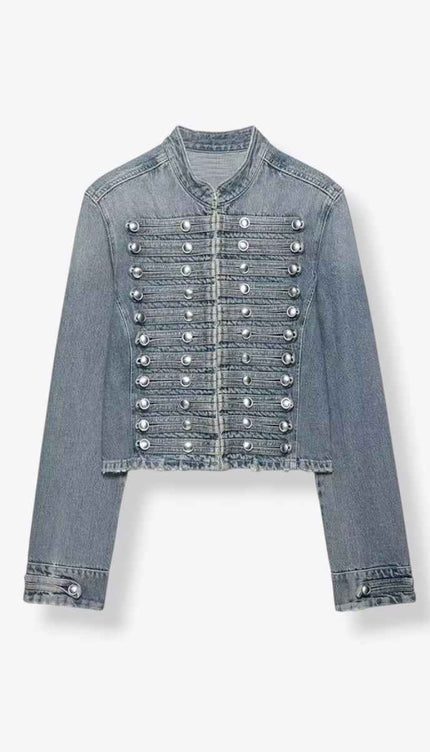 Military Style Denim Jacket