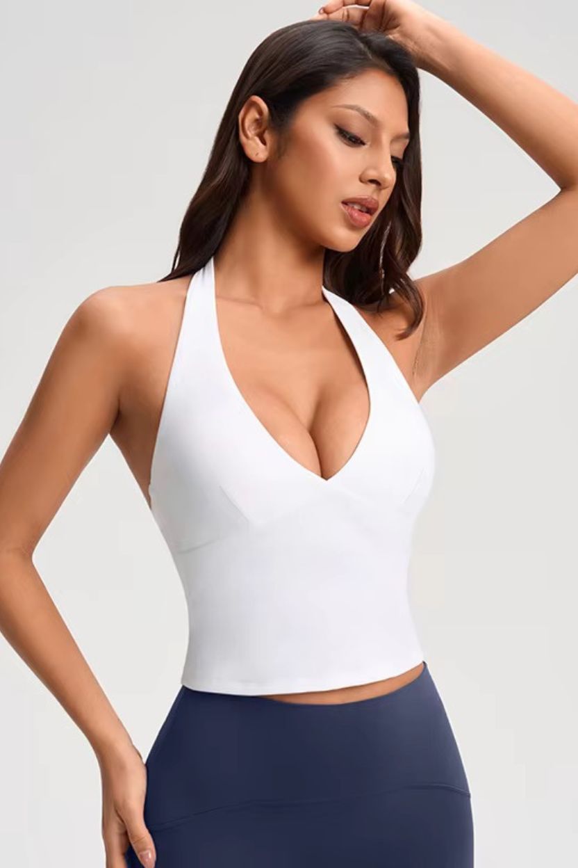 Halter-Neck Plunging Bra Top ANJE REBEL