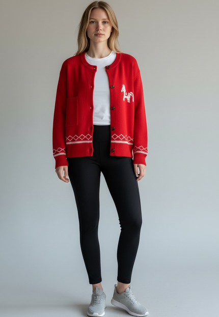Horse Emblem Limited Edition Red Sweater