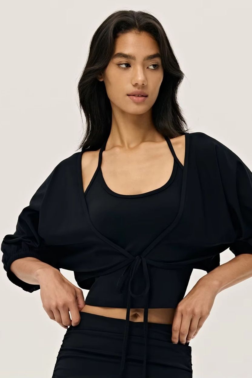 Organic Cotton Tie-Front Sweater ANJE REBEL