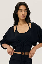 Organic Cotton Tie-Front Sweater ANJE REBEL